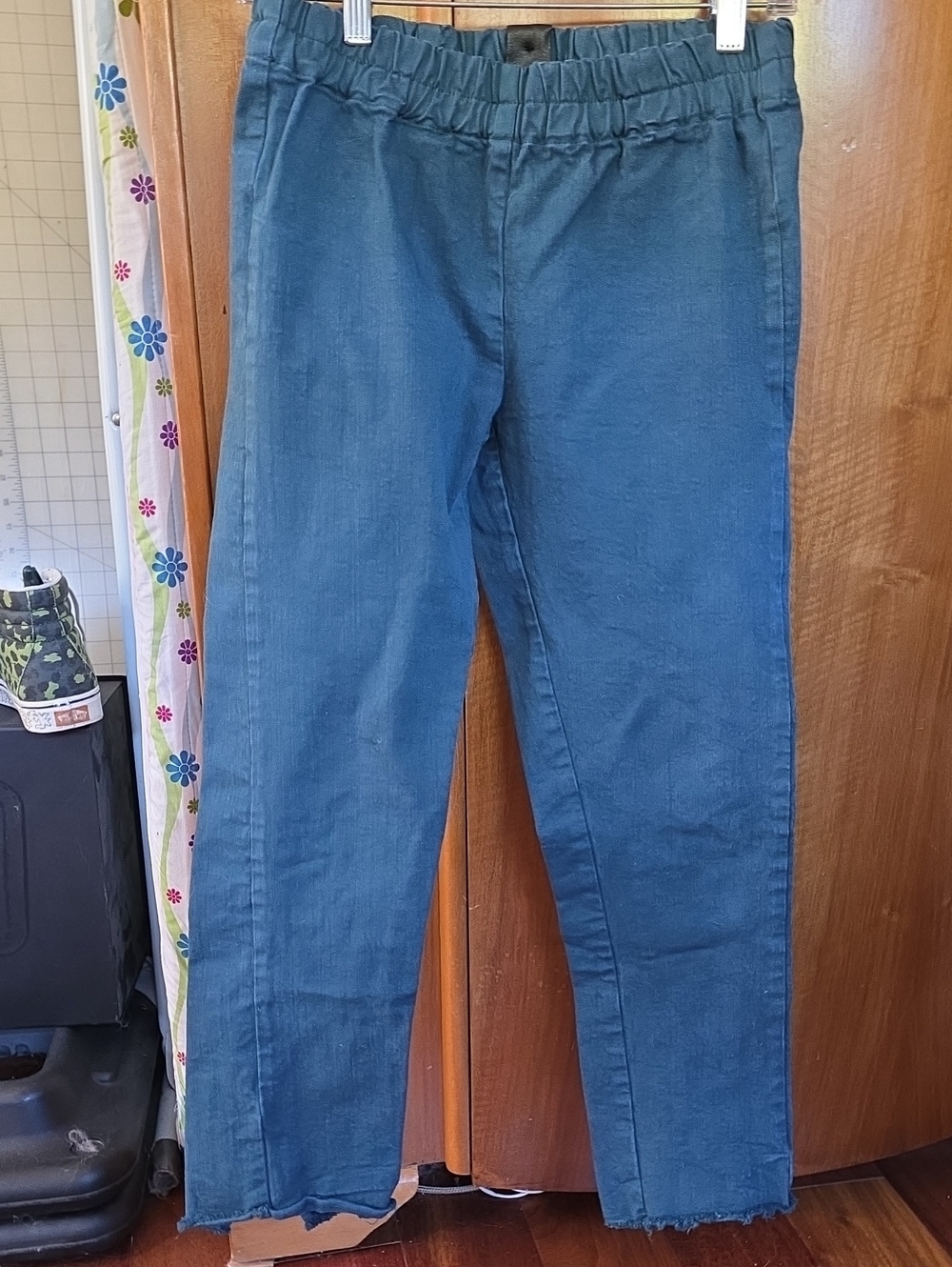 Serien ° Merica Elastic Waist Teal Blue Straight Pants